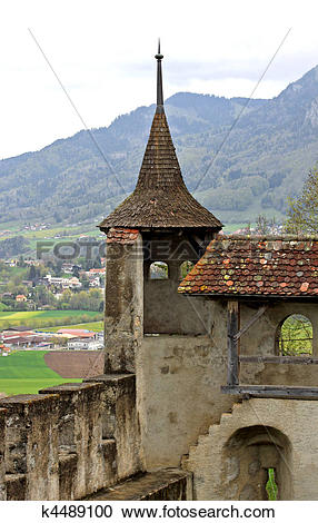 Stock Photography of The medieval Castle of Gruyeres k4489100.