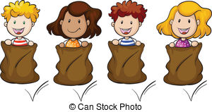 Potato Sack Race Clipart.