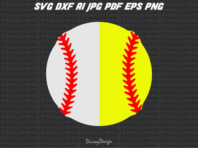 Split Half Baseball Softball Ball svg, baseball stiches svg, SVG Dxf EPS  Png Jpg Vector Clipart, Cut Print File Cricut & Silhouette Decal.