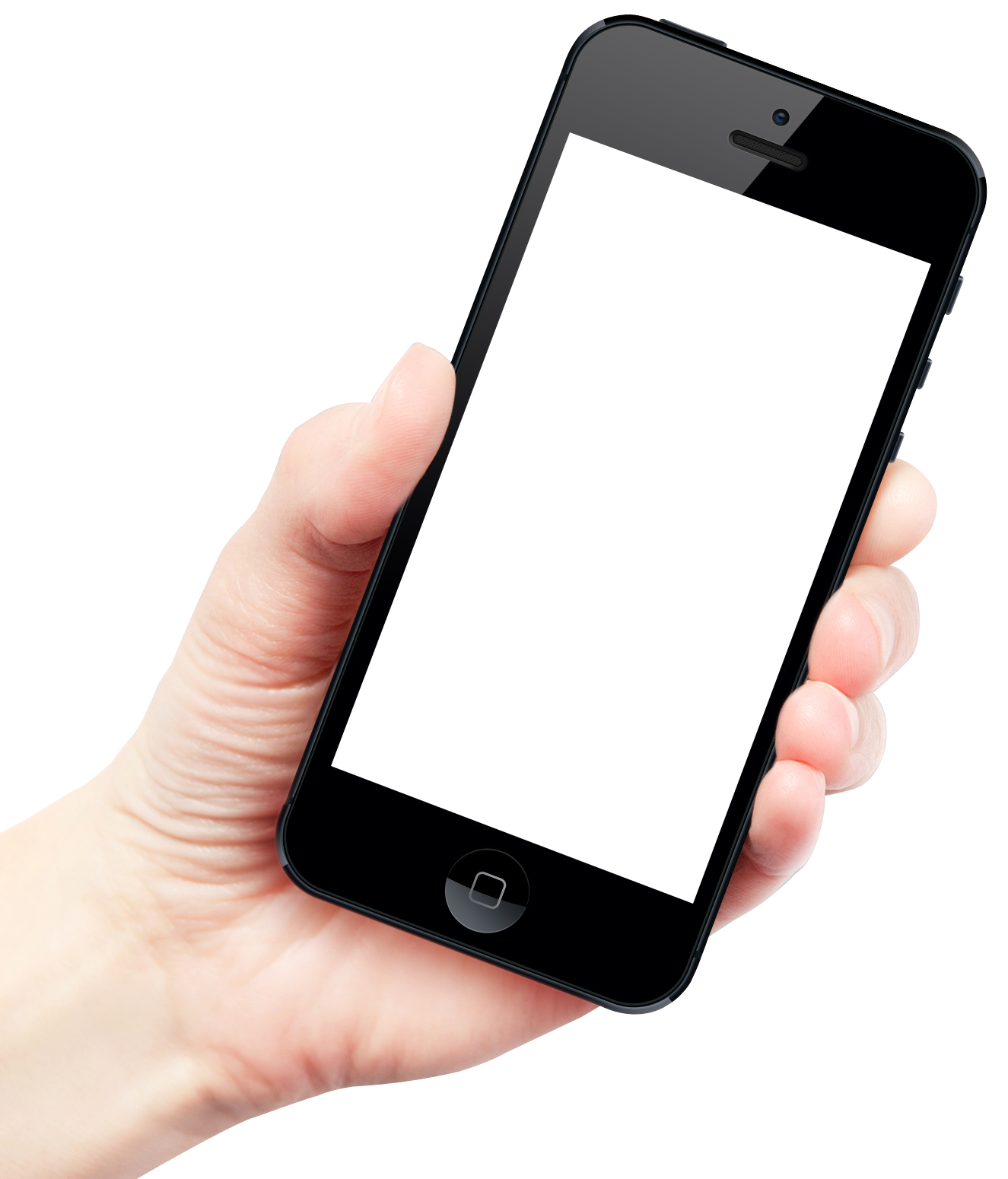 Hand Holding Smartphone Apple iPhone PNG Image.