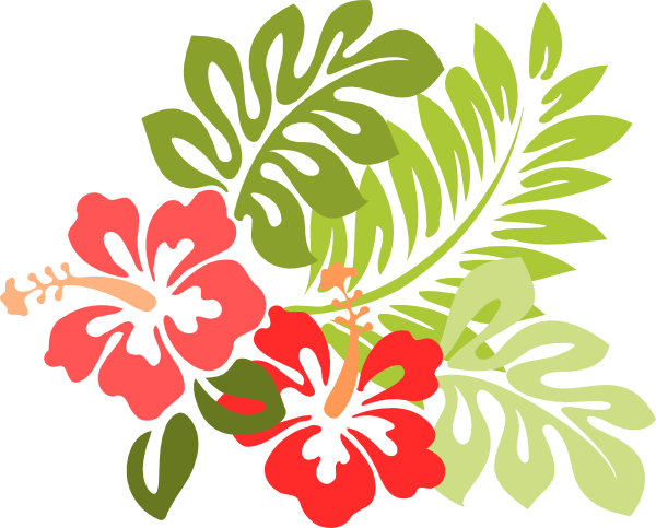 Hawaiian flower border clipart.