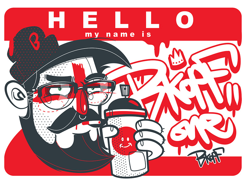 graffiti: Graffiti Stickers Hello My Name Is.