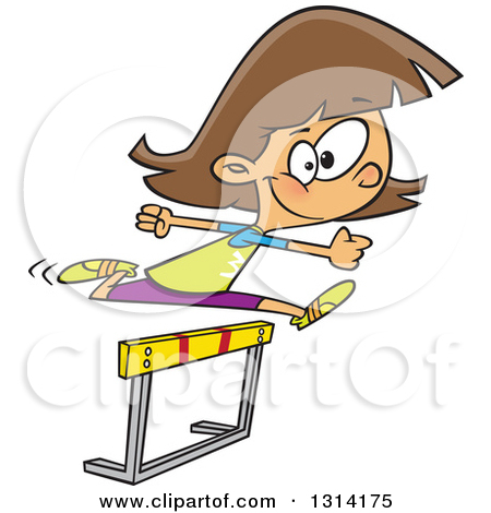 Clipart Male Runner Looking Up At A High Hurdle.