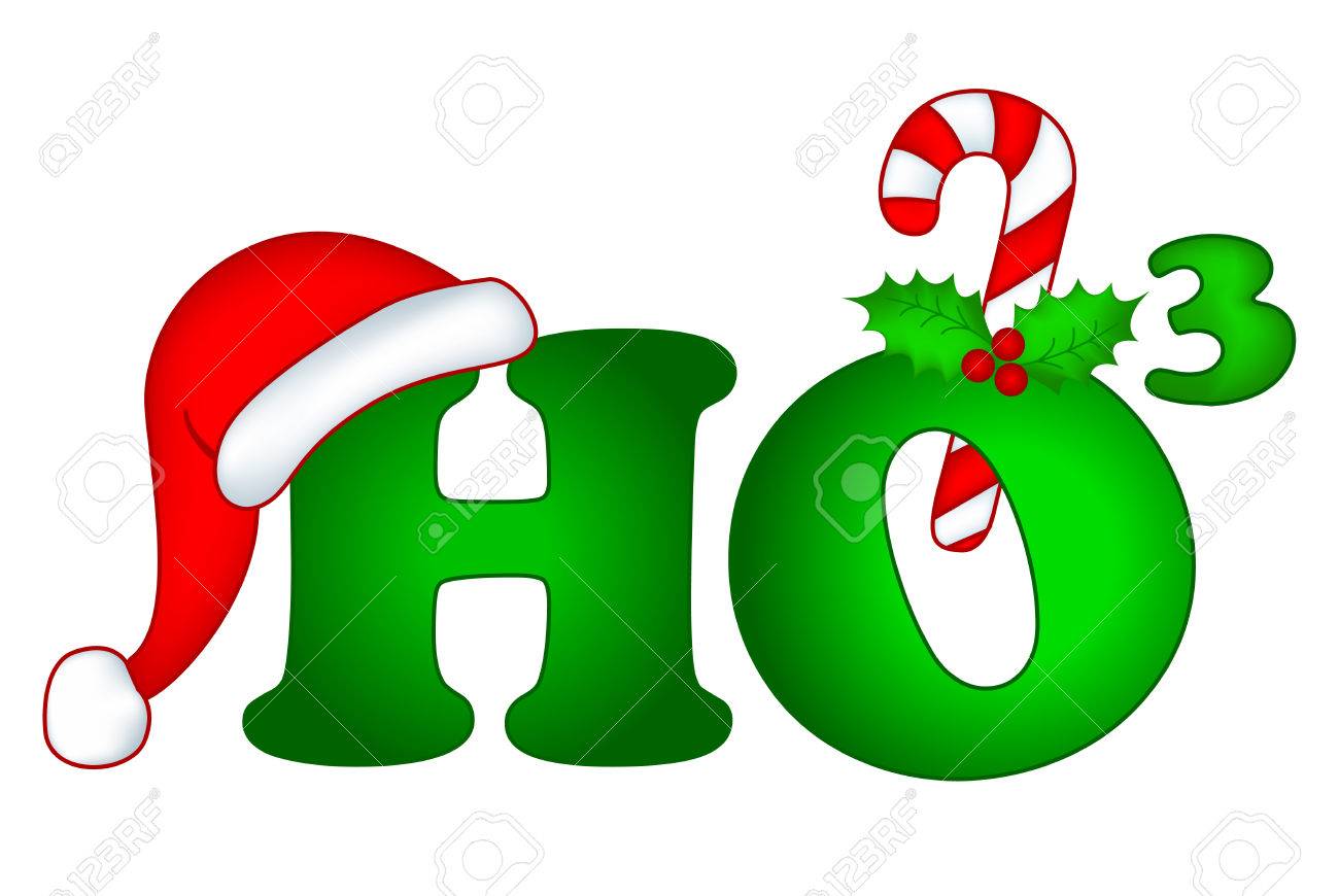 Ho3 decorative christmas text ho ho ho merry christmas.