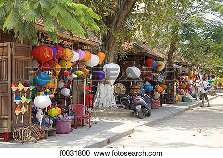 Stock Photography of Vietnam, Hoi An, souvenirs shop, lanterns.