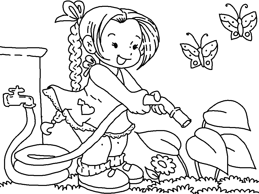 Flower garden clipart coloring.