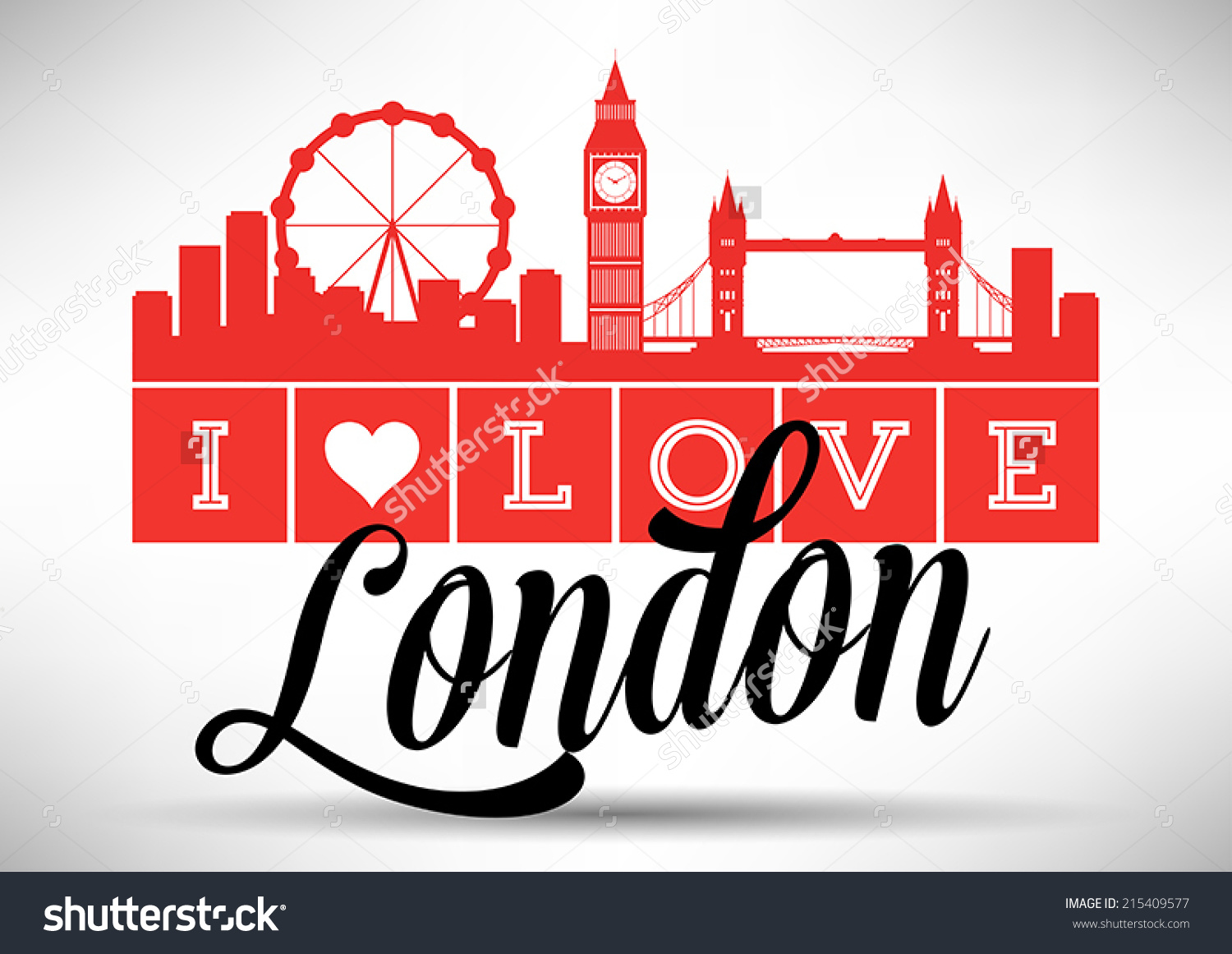 Love London Typography Design Stock Vector 215409577.