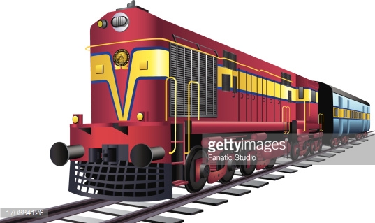 Indian Passenger Train Clipart.