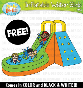 FREE Inflatable Water Slide Clipart Graphic {Zip.