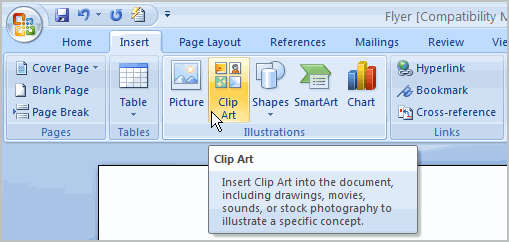 Word 2007: Inserting Clip Art.