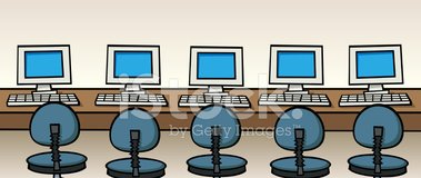 Internet Cafe Computers stock vectors.