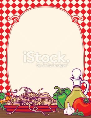 Italian food border with lots of healthy vegetables.