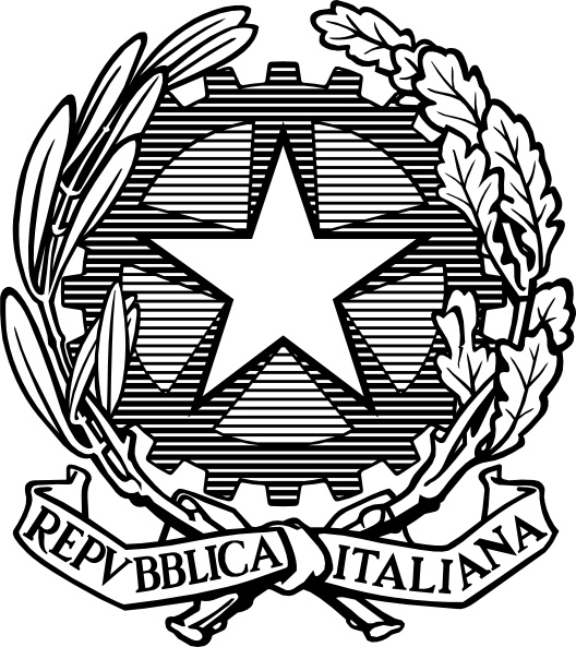 Black And White Italian Republic Emblem clip art Free vector.