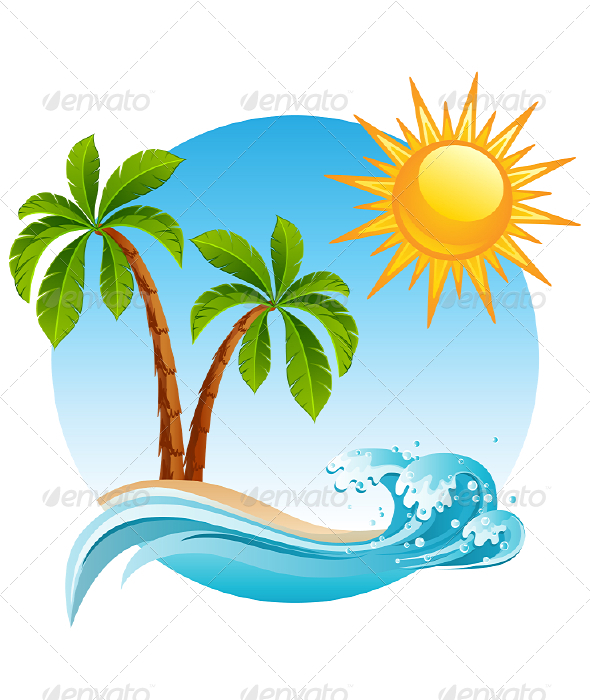 Hawaiian Palm Trees Clip Art.