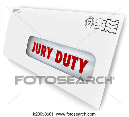 Jury Duty Envelope Summons Appear Court Legal Law Case Clip Art.