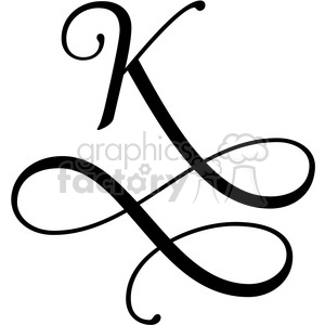 monogrammed k clipart. Royalty.