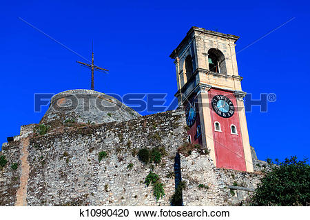 Stock Photography of English tower Inside old fortress, Kerkyra.