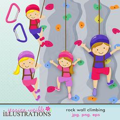 Rock Climbing Black N White Clipart.