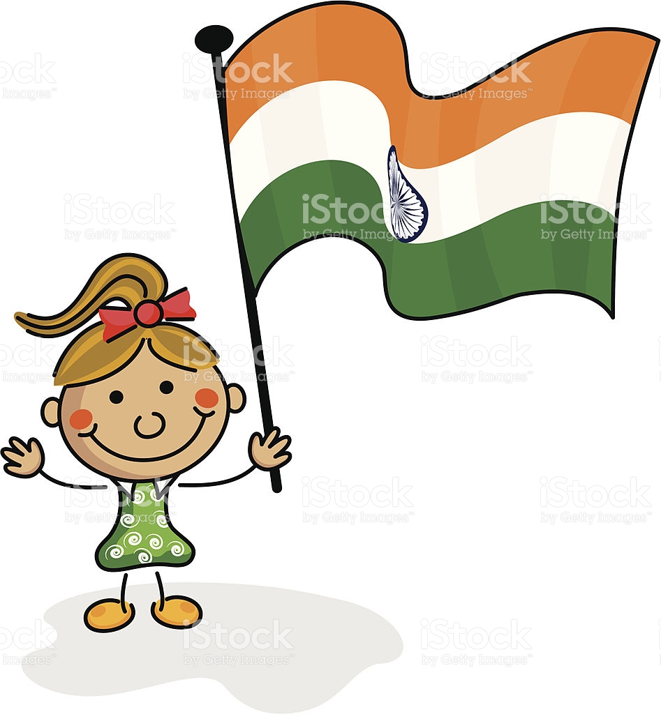 India Flag Kids stock vector art 165956294.