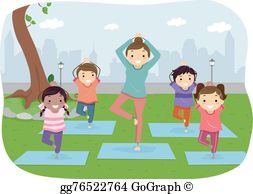 Kids Yoga Clip Art.