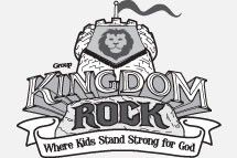 Kingdom Rock VBS 2013 clip art vector logo, hand out to.