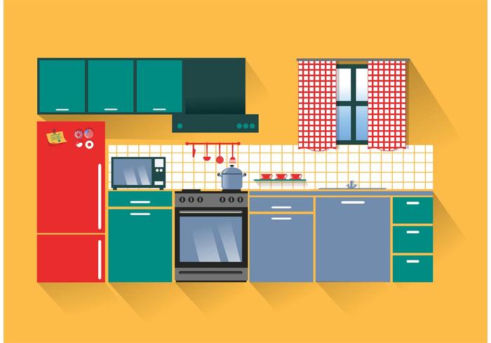 Modern Kitchen Vector.