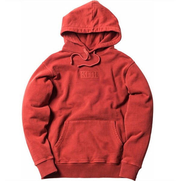 Kith Tonal Box Logo Hoodie (Red).