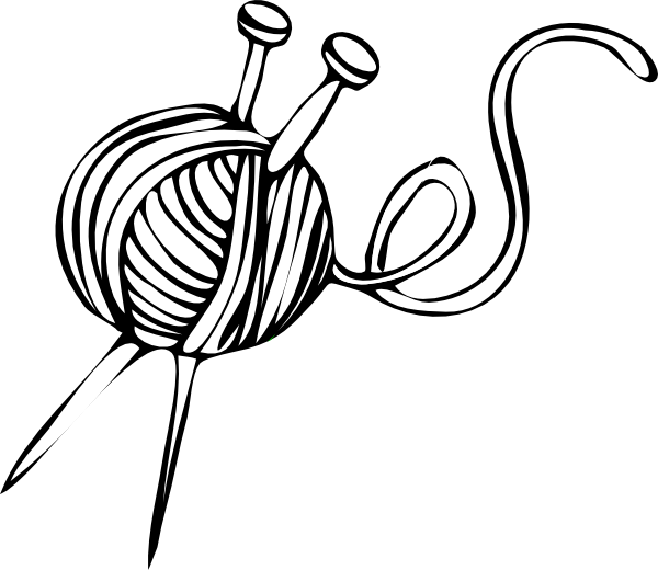 White Yarn Ball With Knitting Needles Clip Art at Clker.com.