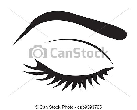 Clipart vectorial de ojo, silueta, ceja, latigazos.