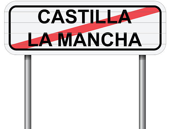 Exit Of Castilla La Mancha Spain Road Sign Vector Clip Art, Vector.