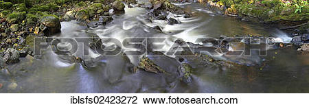 Stock Photo of Panorama, mountain creek in the Mittelgebirge.