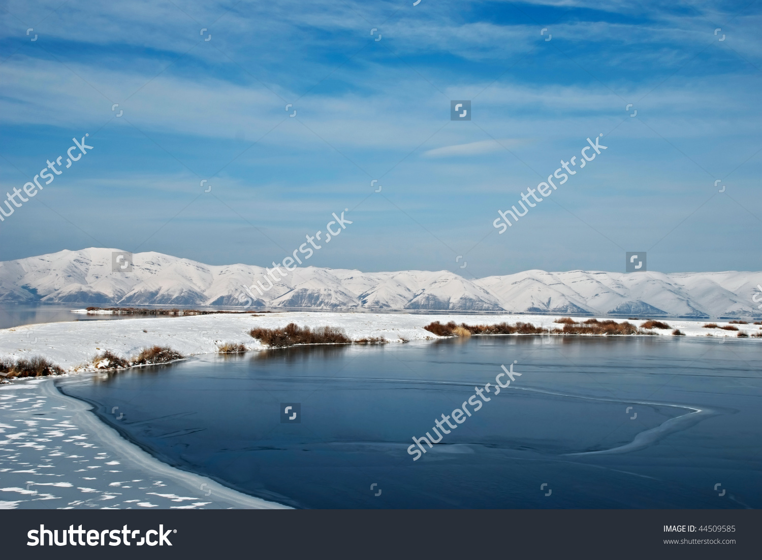 Highland Lake Sevan Armenia Winter Stock Photo 44509585.