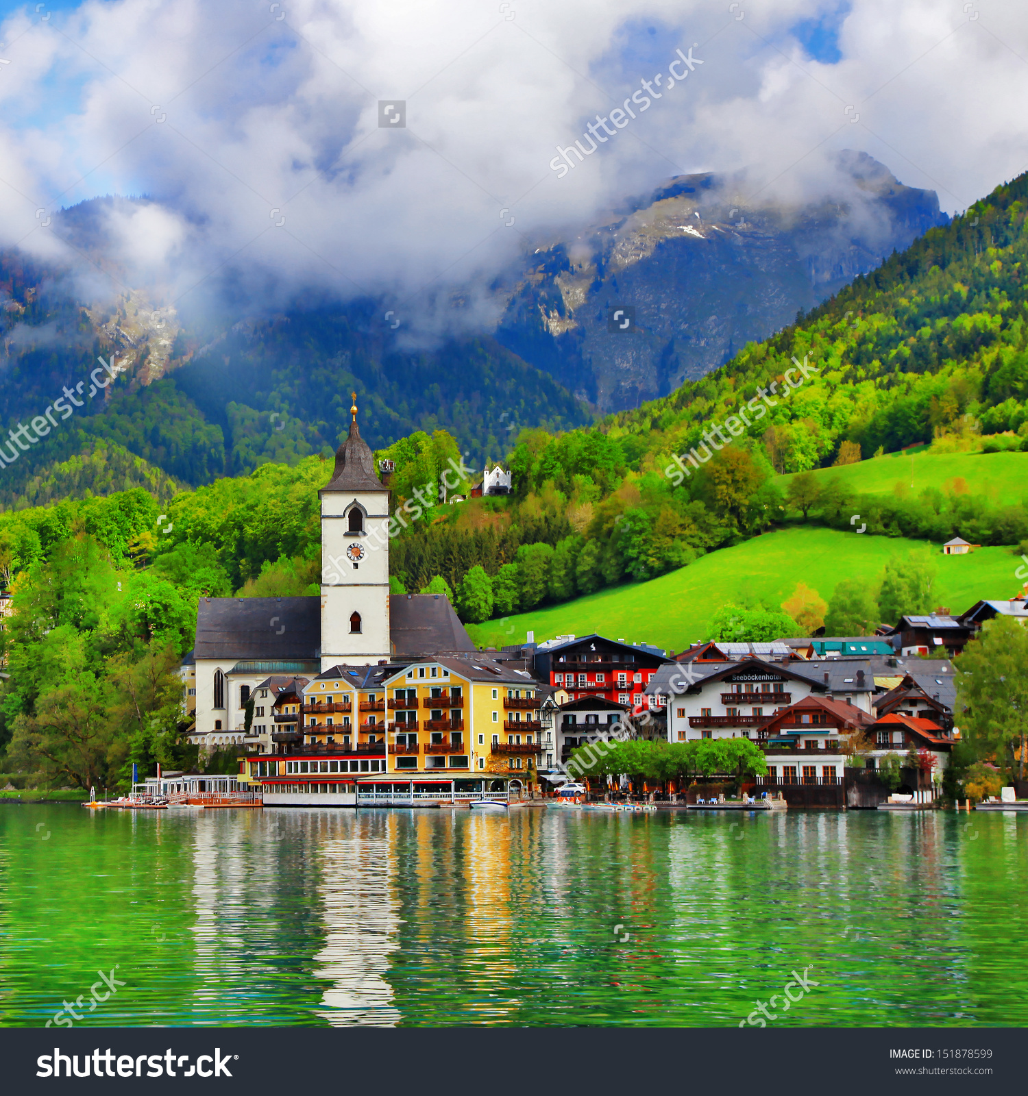 St Wolfgang Lake Beautiful Alpine Lake Stock Photo 151878599.