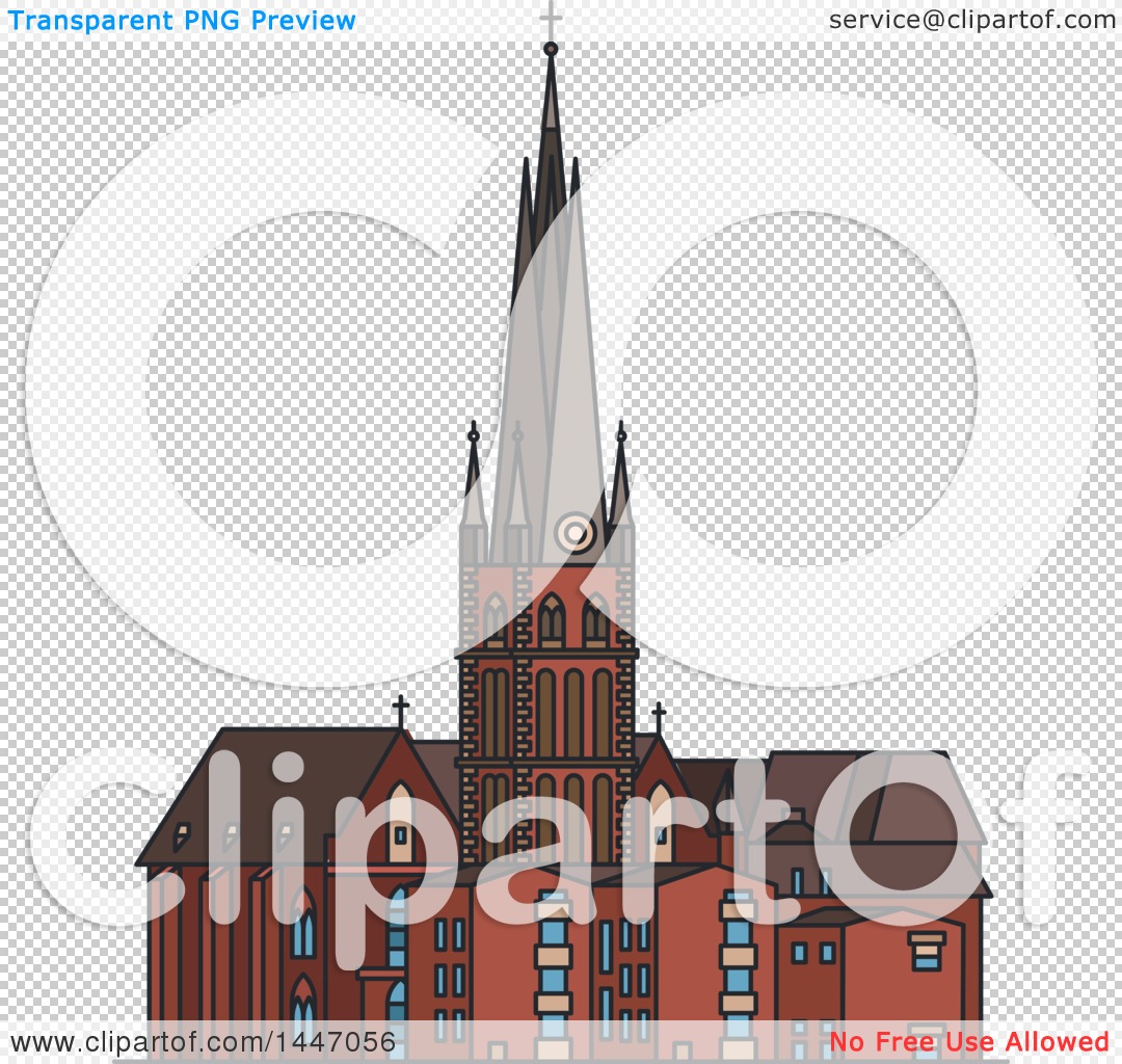 Clipart of a Line Drawing Styled German Landmark, St Lambert.