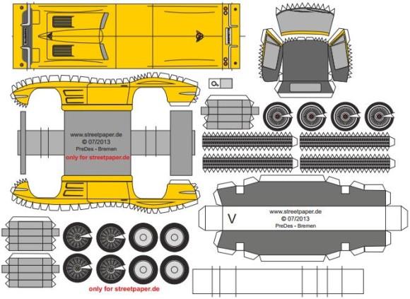 Classic Corvette Sting Ray 1965 Paper Model.