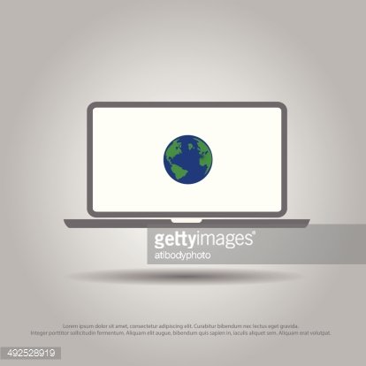 World IN Laptop Vector Icon premium clipart.