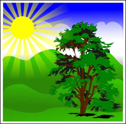 Sunny Spring With Blue Sky clip art clip arts, free clip art.