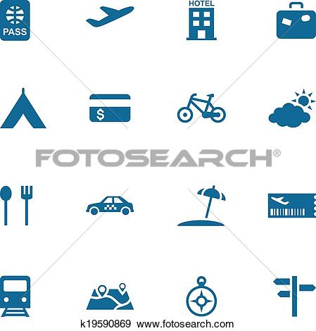 Clip Art of Travel, leisure and tourism icon se k19590869.