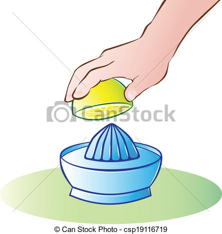 Vector Clipart of lemon squeeze.