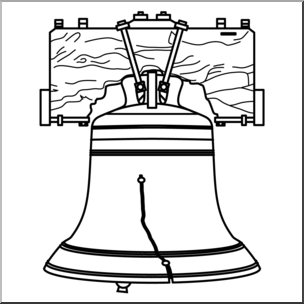 Clip Art: Liberty Bell B&W I abcteach.com.