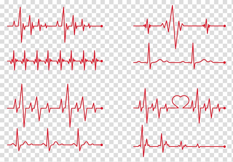 Heart rate Electrocardiography, red heart beat, lifeline.