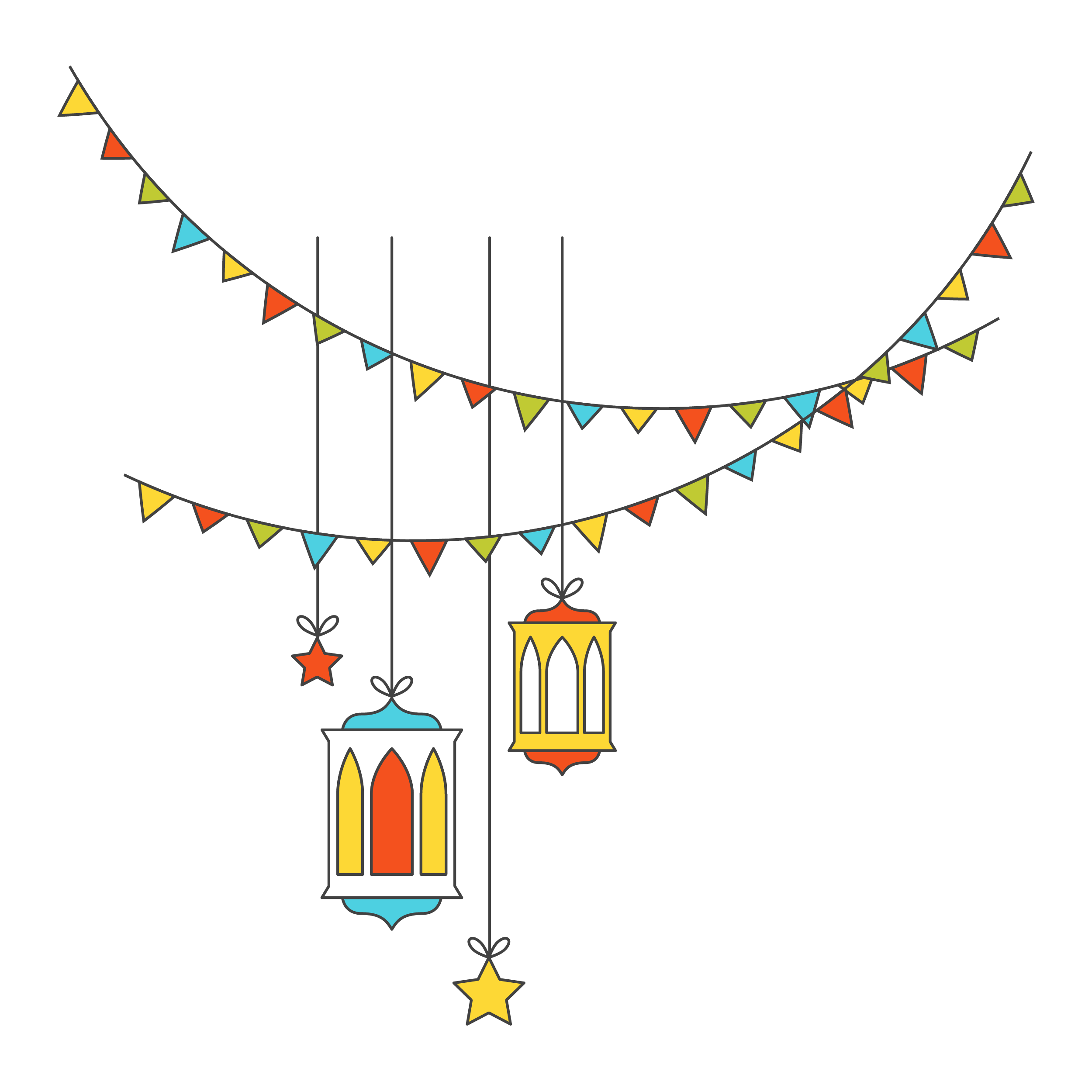 Download Decorative Flat Islamic Festival Light Lights.