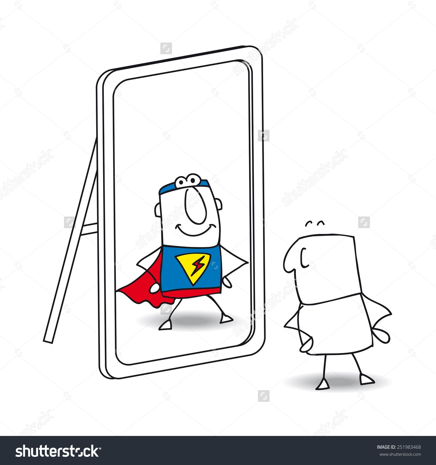 Free Superhero Reflection Clipart.