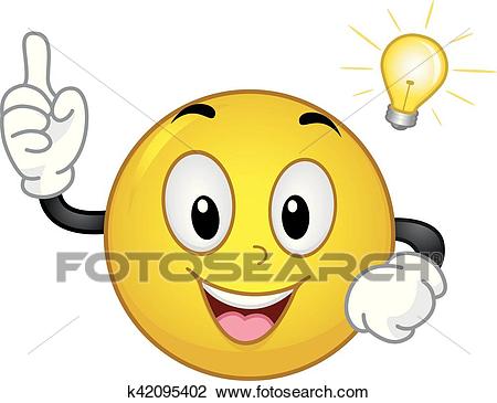 Smiley Idea Light Bulb Moment Clipart.