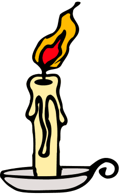 Lighted candle clipart.