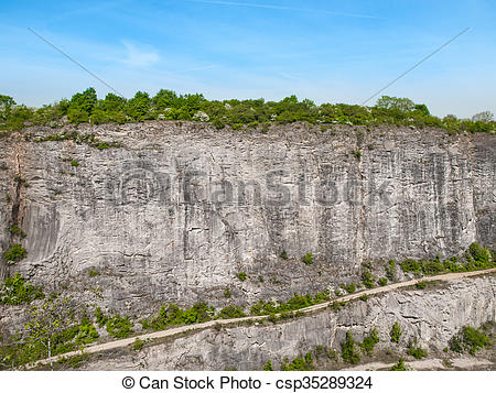 Stock Photo of Limestone wall in quarry Big Amerika, Czech.