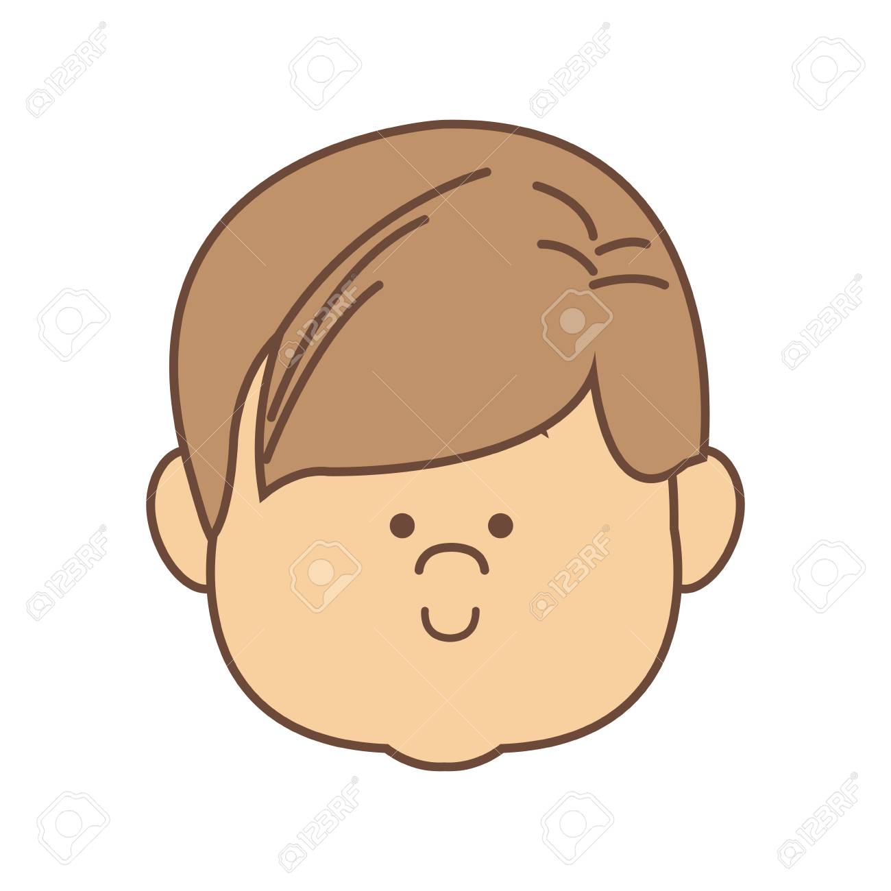 little boy face smile expression cartoon kid vector illustration.