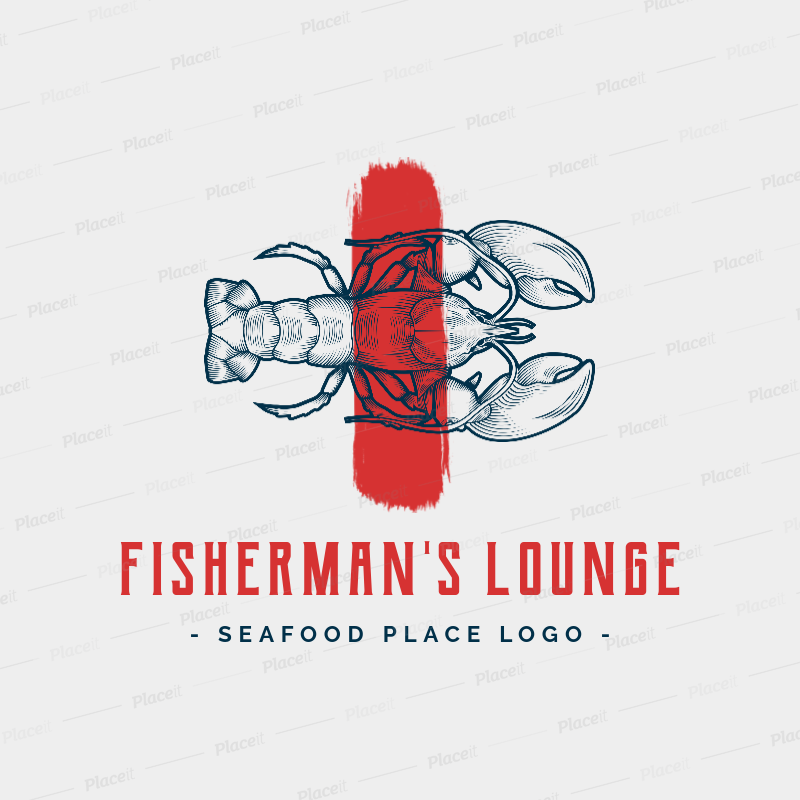 Logo Maker for a Seafood Restaurant with Lobster Graphics 1798d.