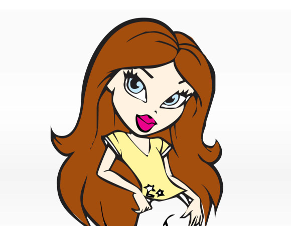 Cartoon woman clipart long hair.