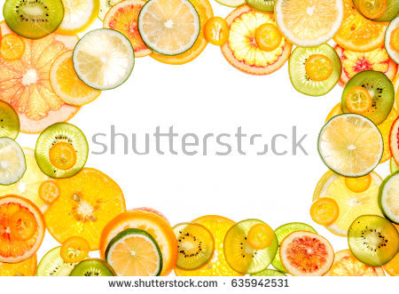 Bright Citrus Fruit Slices Transparent Stock Images, Royalty.